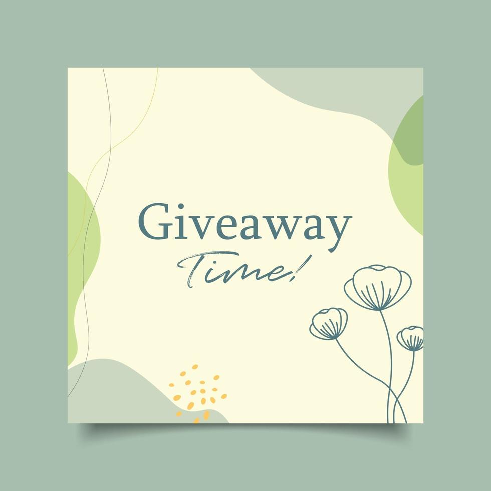 template giveaway time natural background vector