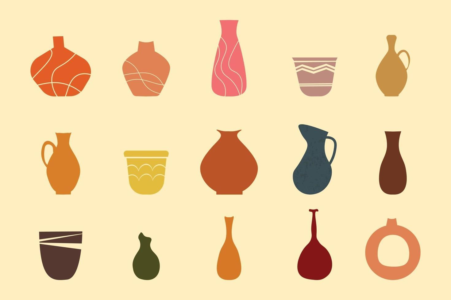 Abstract vase collection vector