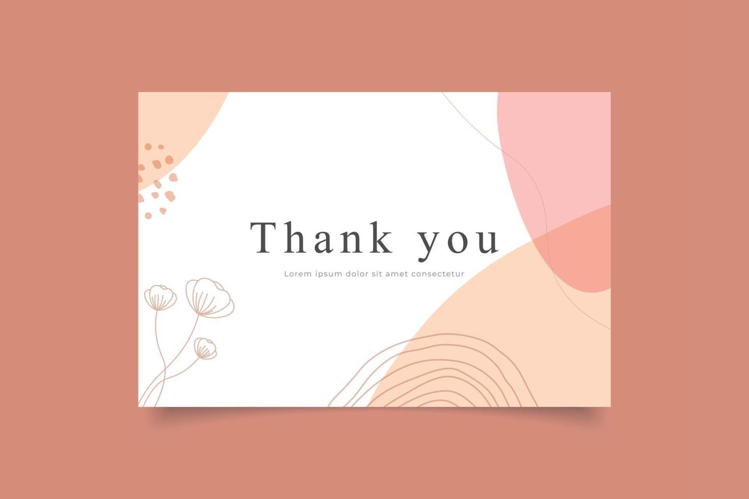 Thank you card template abstract background vector
