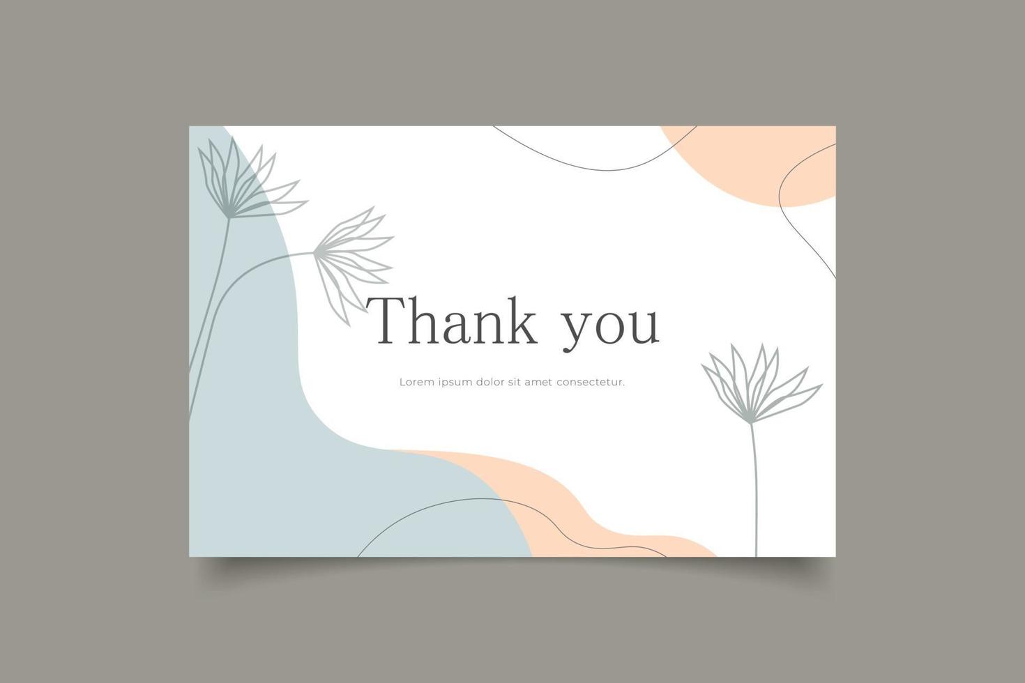 thank you card template minimalist background vector