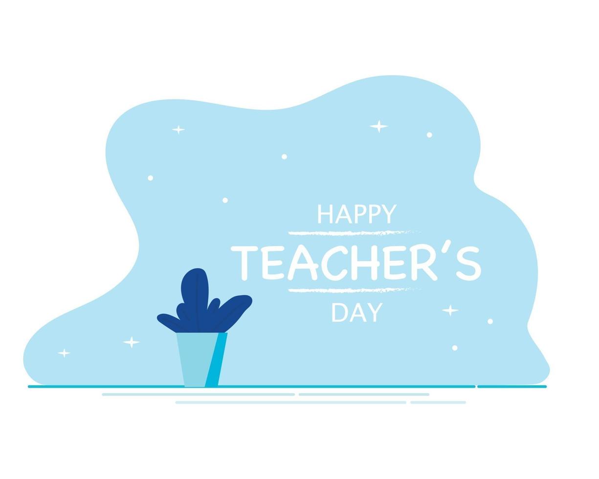 Happy Teacher's Day Flat Greeting vector