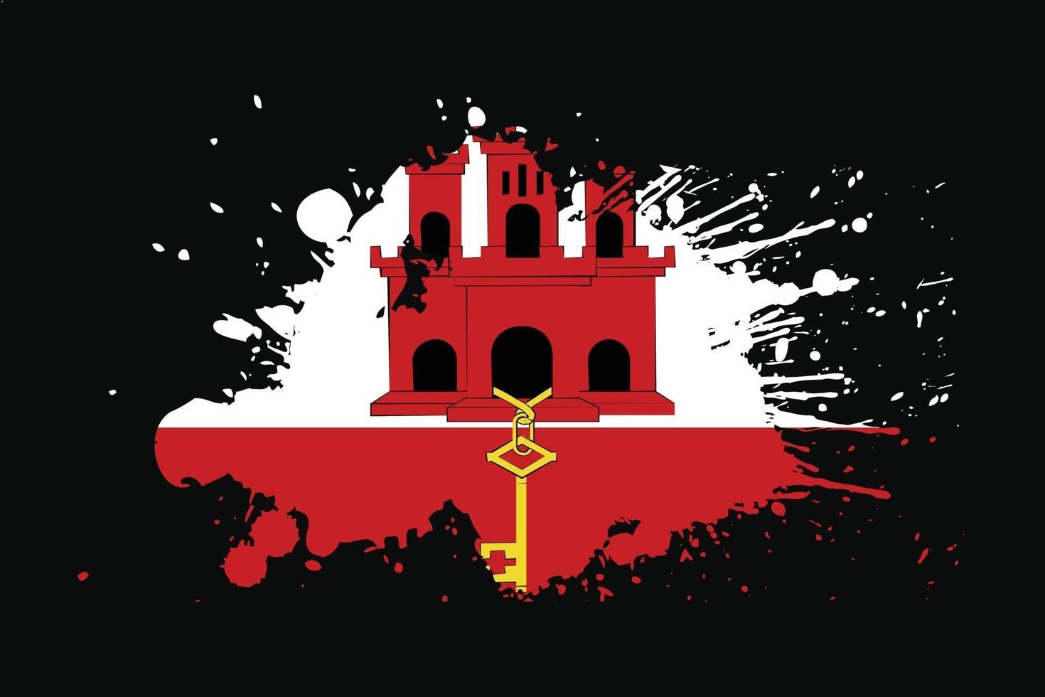 Gibraltar Flag With Grunge Effect Design vector