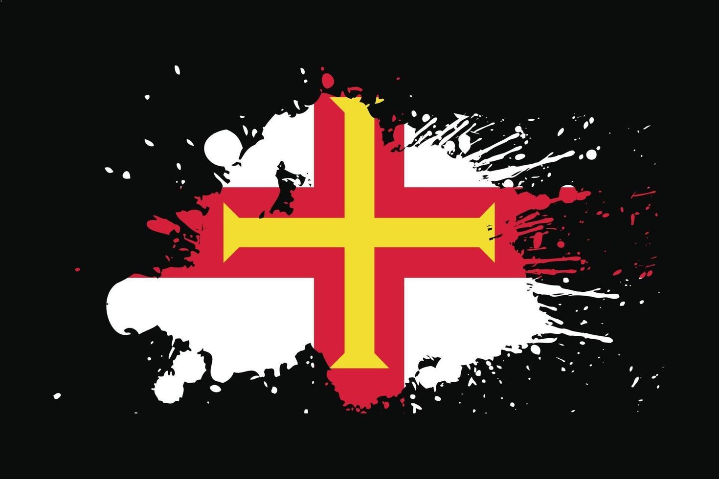 bandera de guernsey con diseño de efecto grunge vector