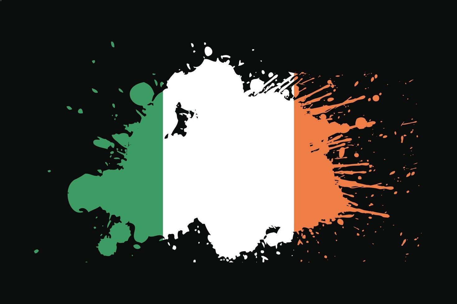 Ireland Flag With Grunge Effect Design vector
