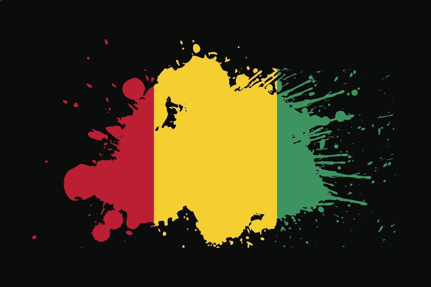 bandera de guinea con diseño de efecto grunge vector