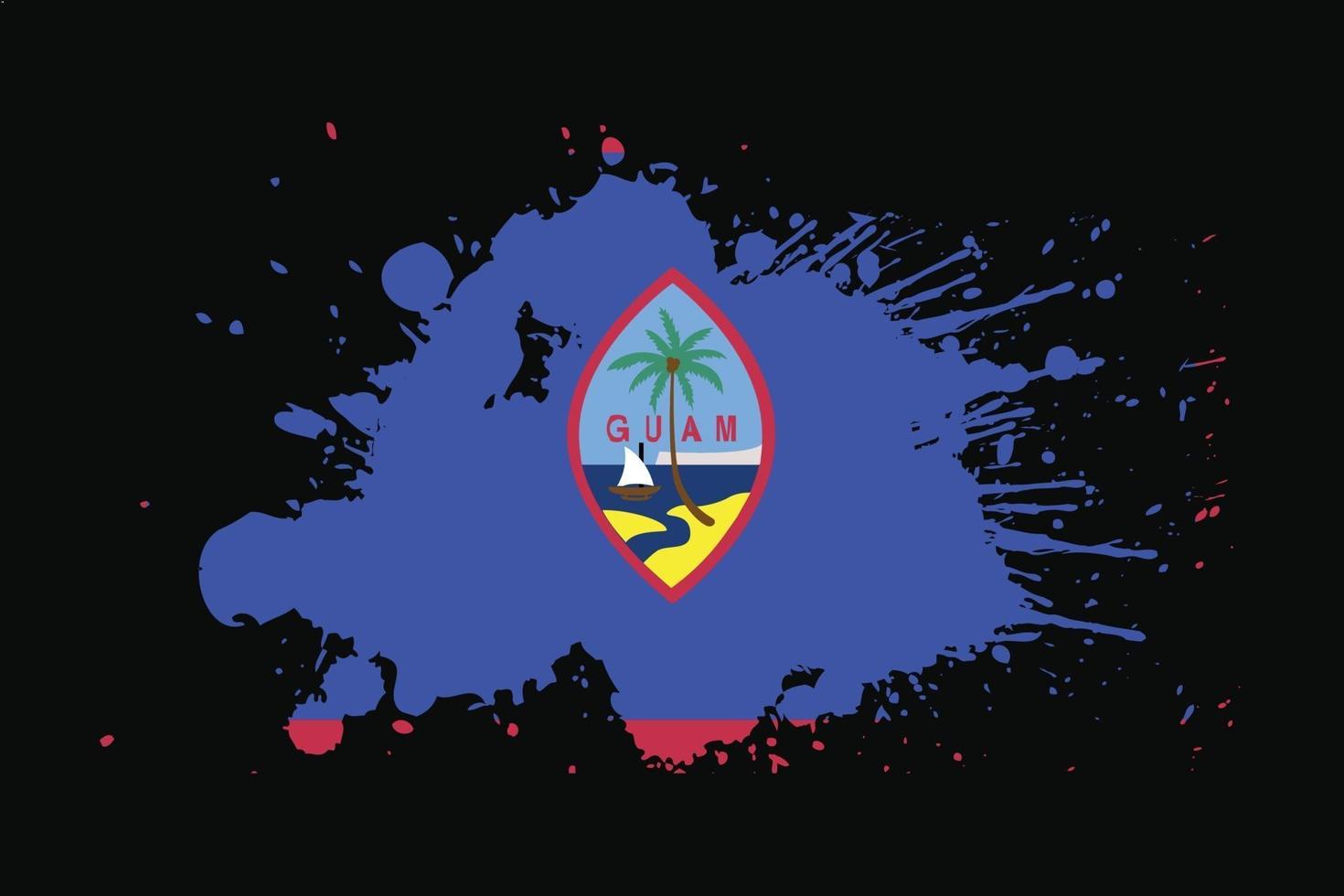bandera de guam con diseño de efecto grunge vector