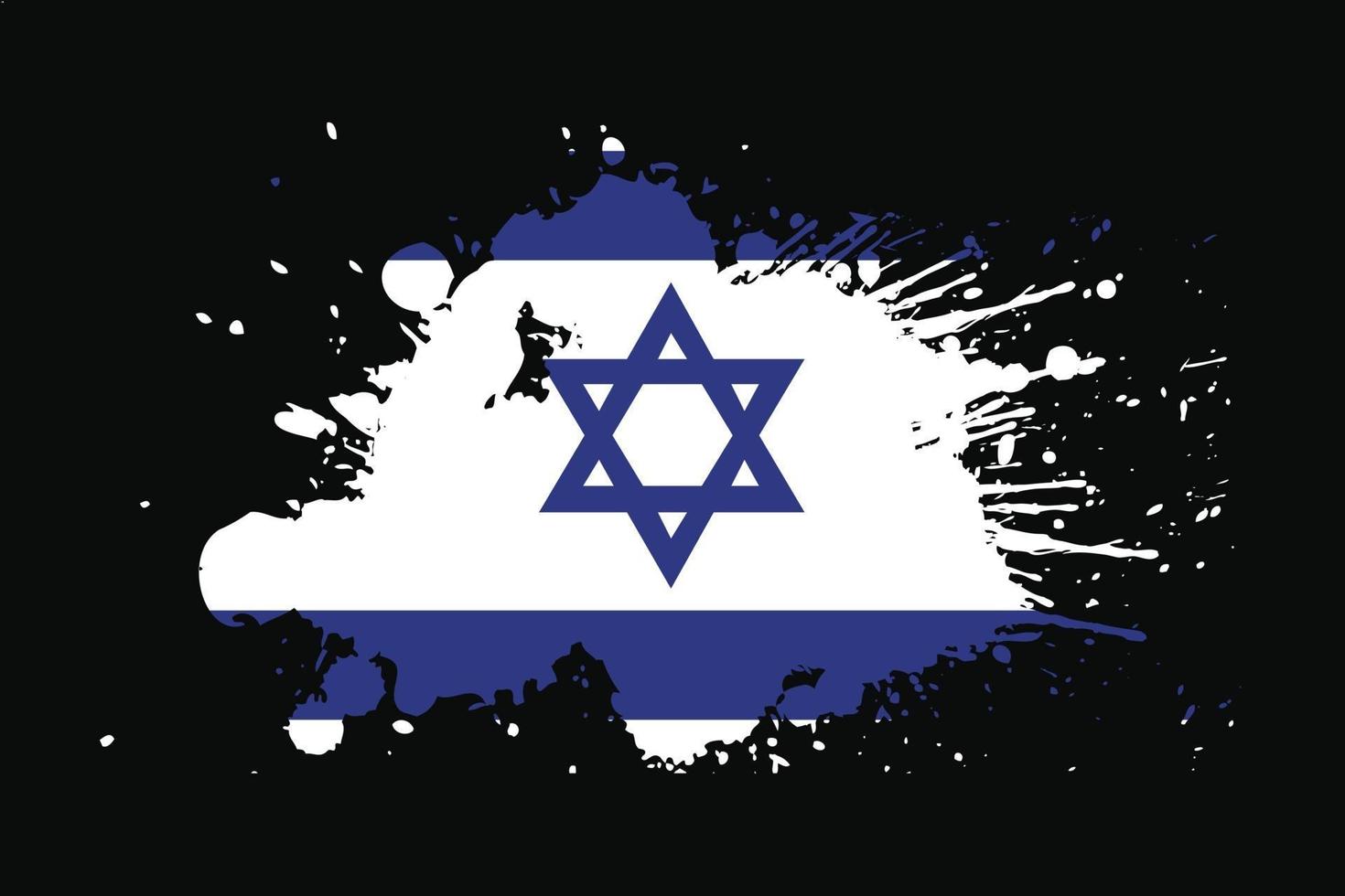 bandera de israel con diseño de efecto grunge vector