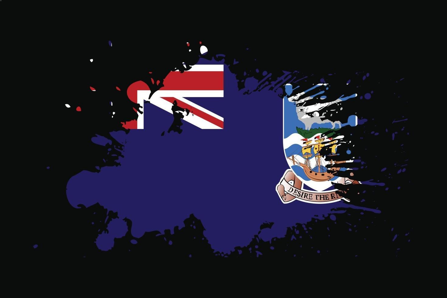 Falkland Island Flag With Grunge Effect Design vector