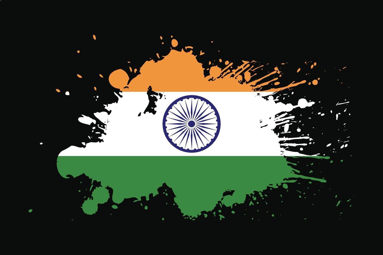 bandera de la india con diseño de efecto grunge vector