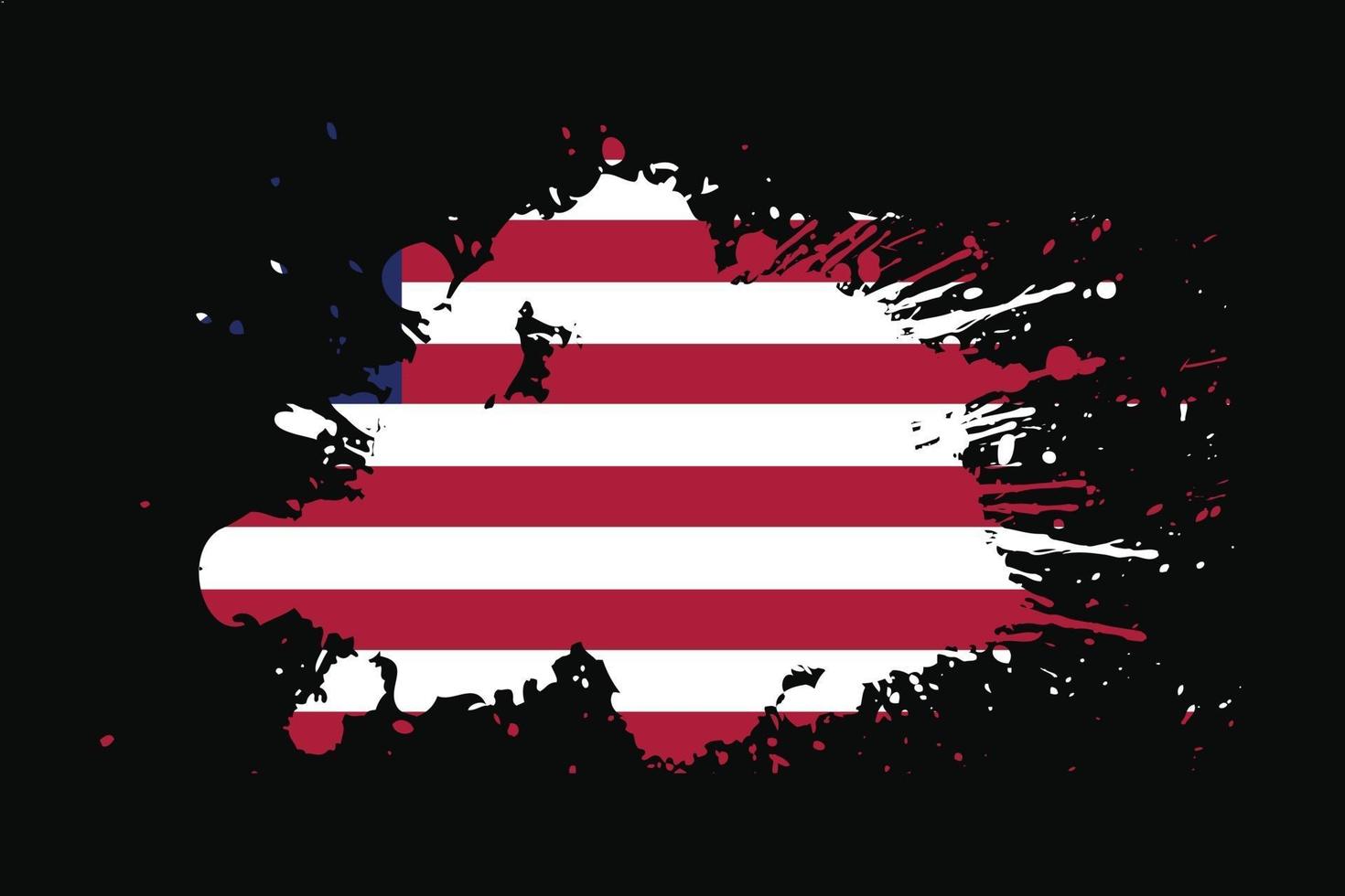 Liberia Flag With Grunge Effect Design vector