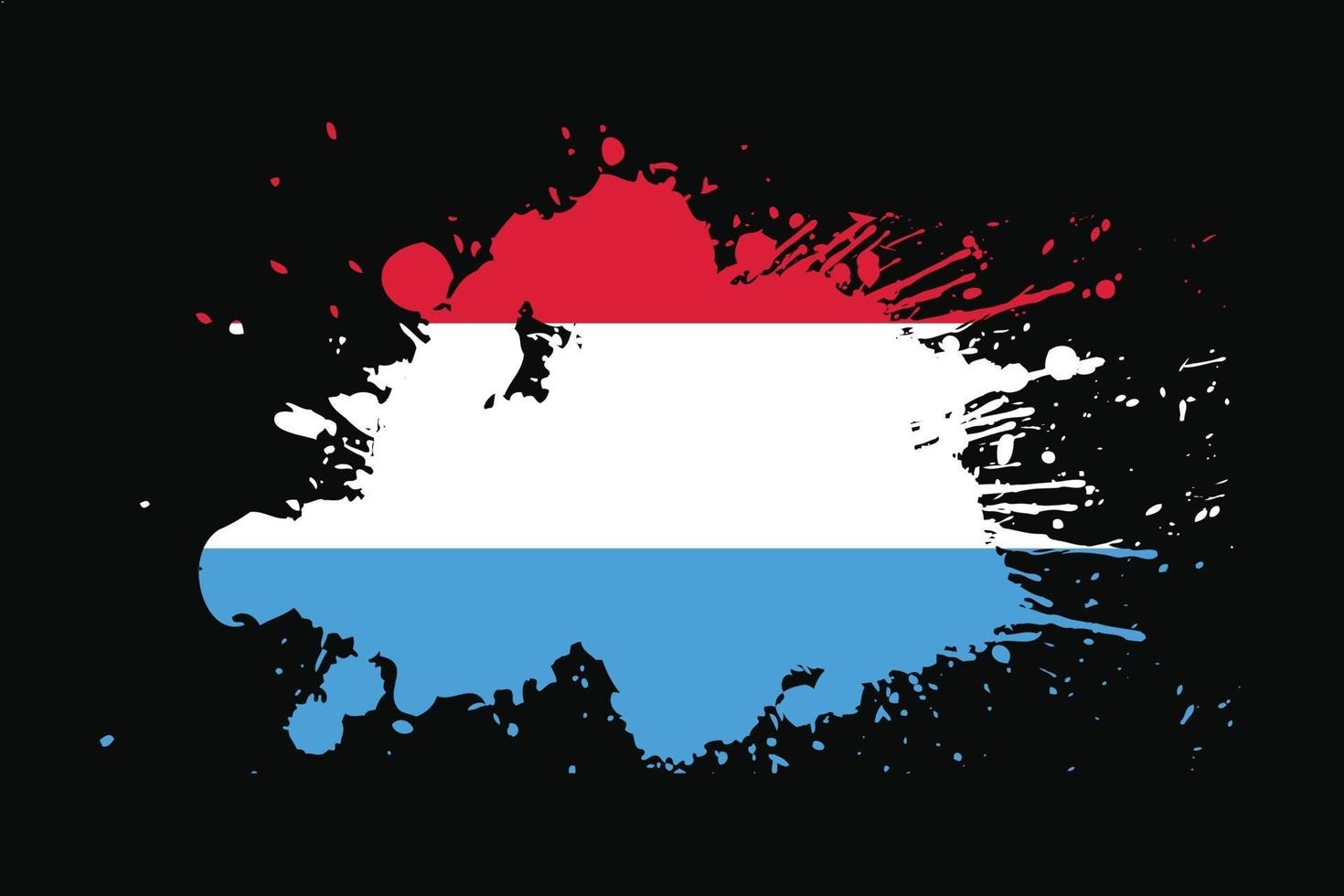 bandera de luxemburgo con diseño de efecto grunge vector