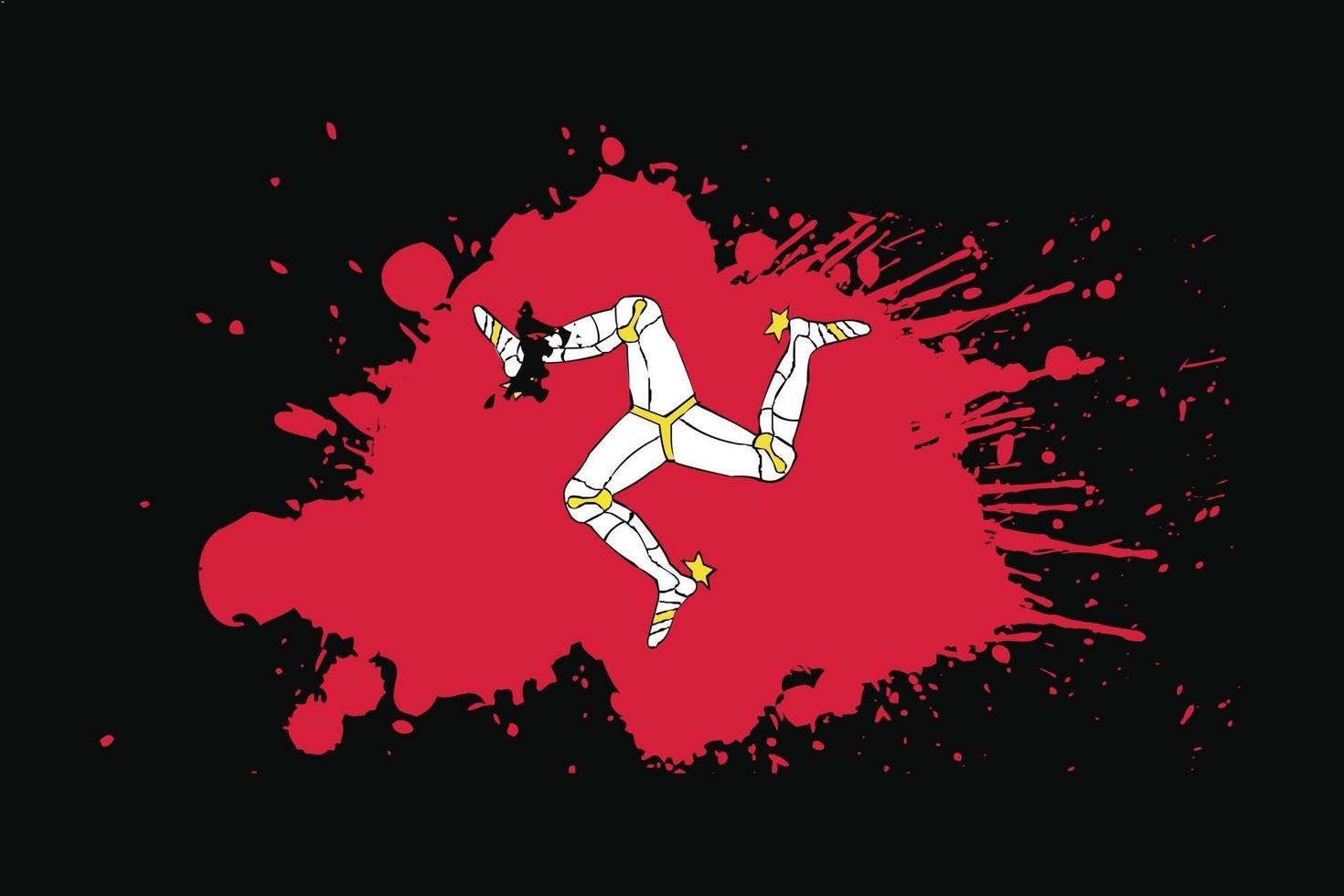 Isle of Man Flag With Grunge Effect Design vector