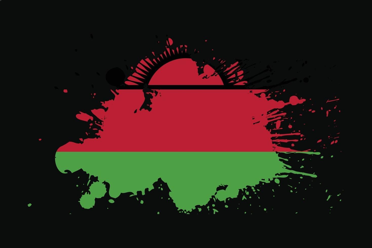 bandera de malawi con diseño de efecto grunge vector