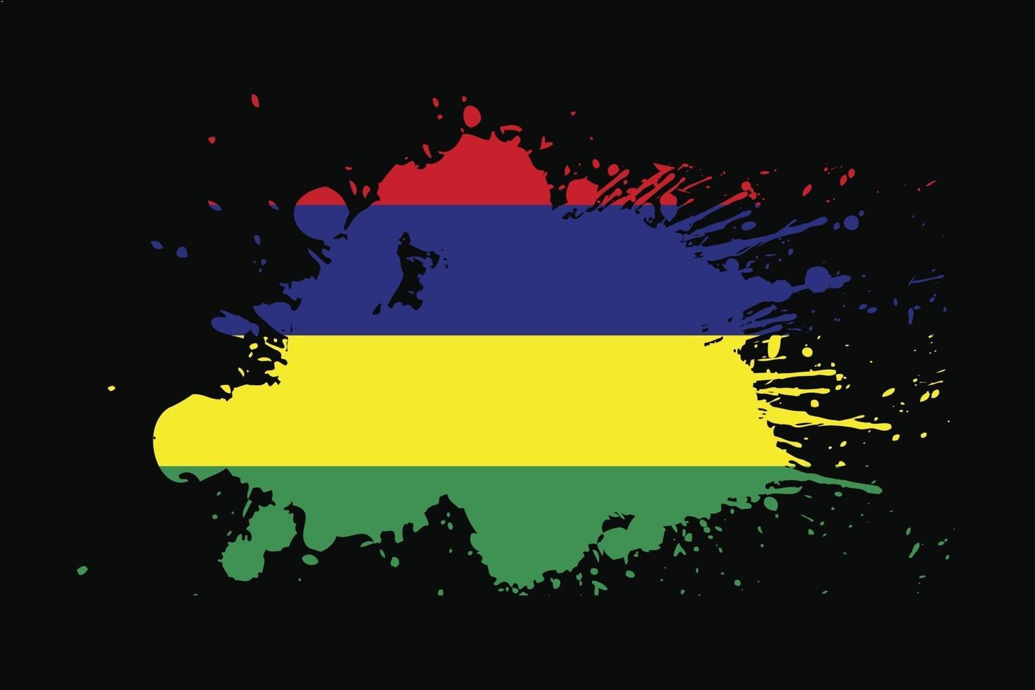 Mauritius Flag With Grunge Effect Design vector