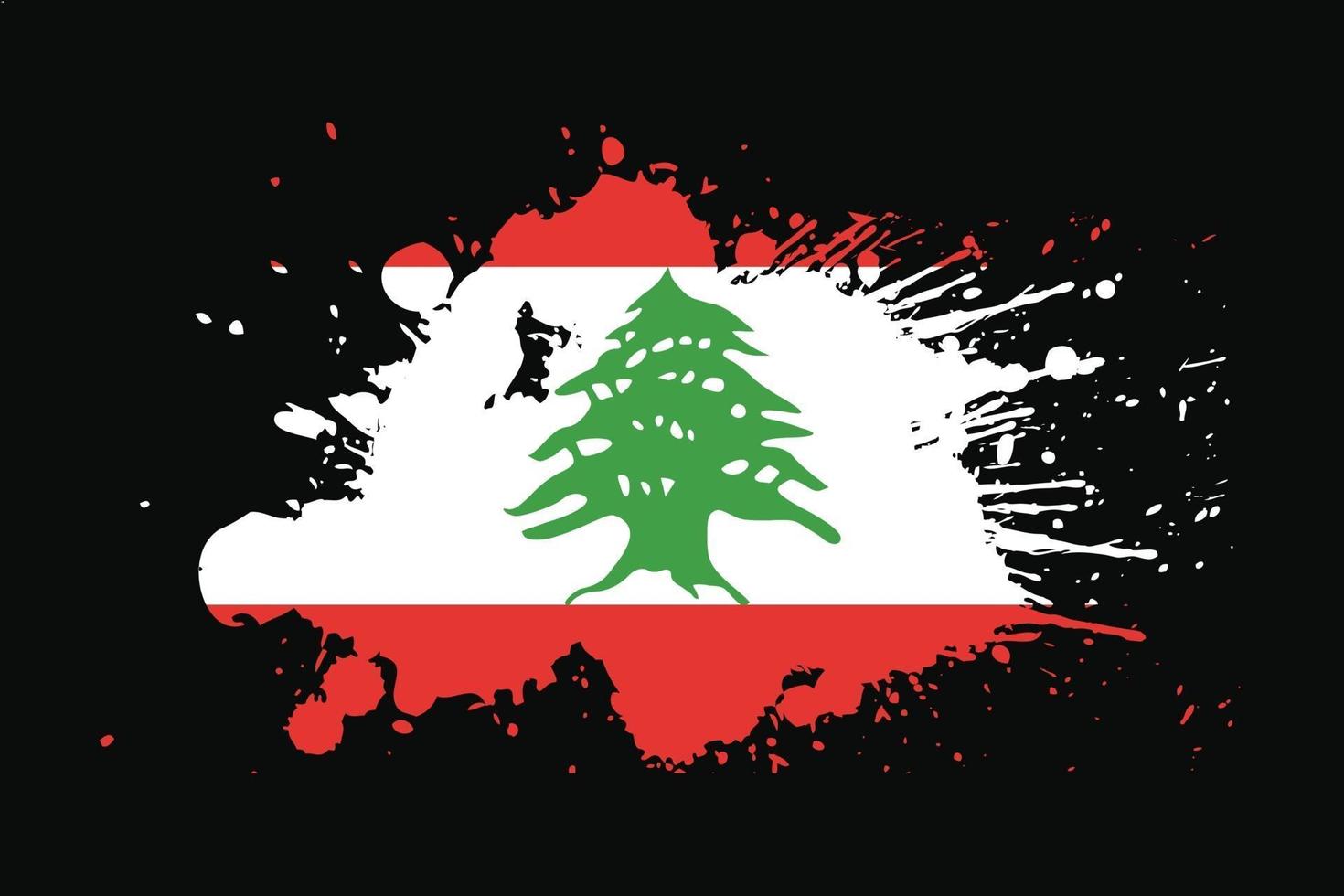 Lebanon Flag With Grunge Effect Design vector