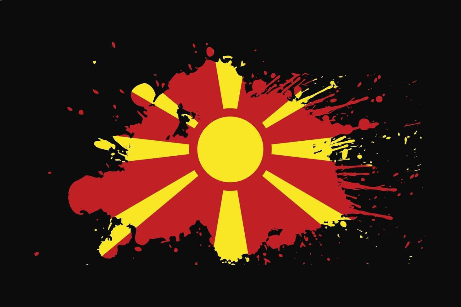 bandera de macedonia con diseño de efecto grunge vector