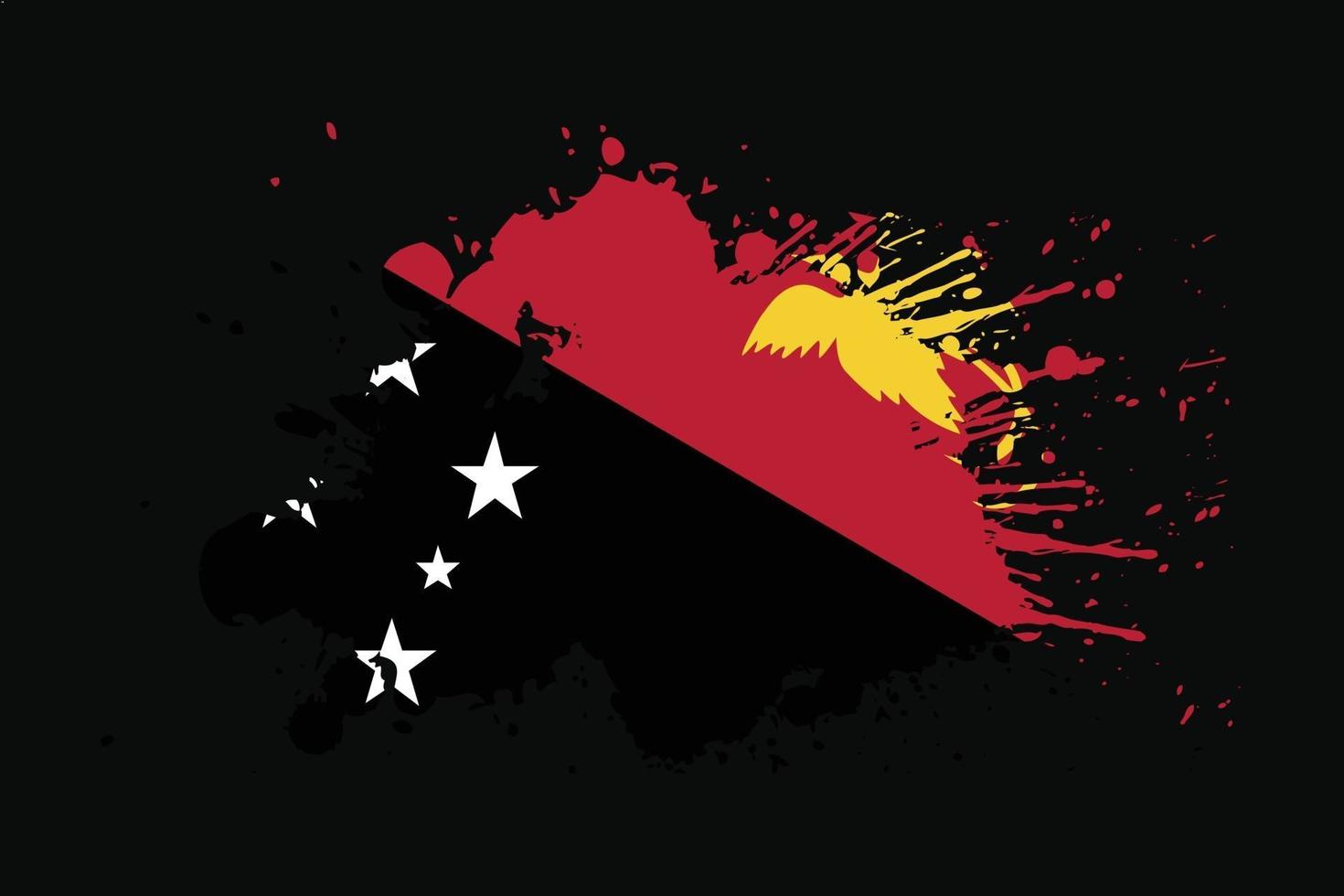 bandera de papua nueva guinea con diseño de efecto grunge vector