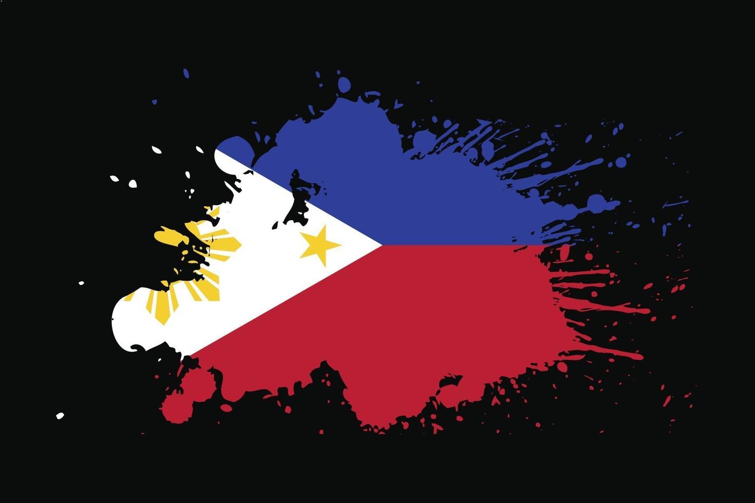 bandera de filipinas con diseño de efecto grunge vector
