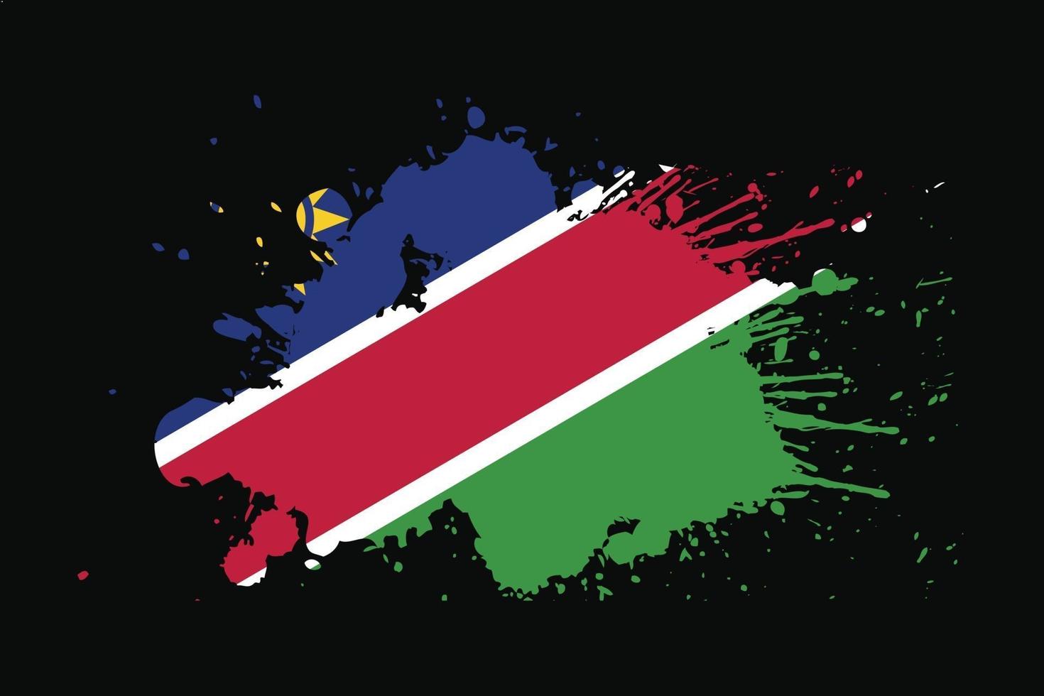 Namibia Flag With Grunge Effect Design vector
