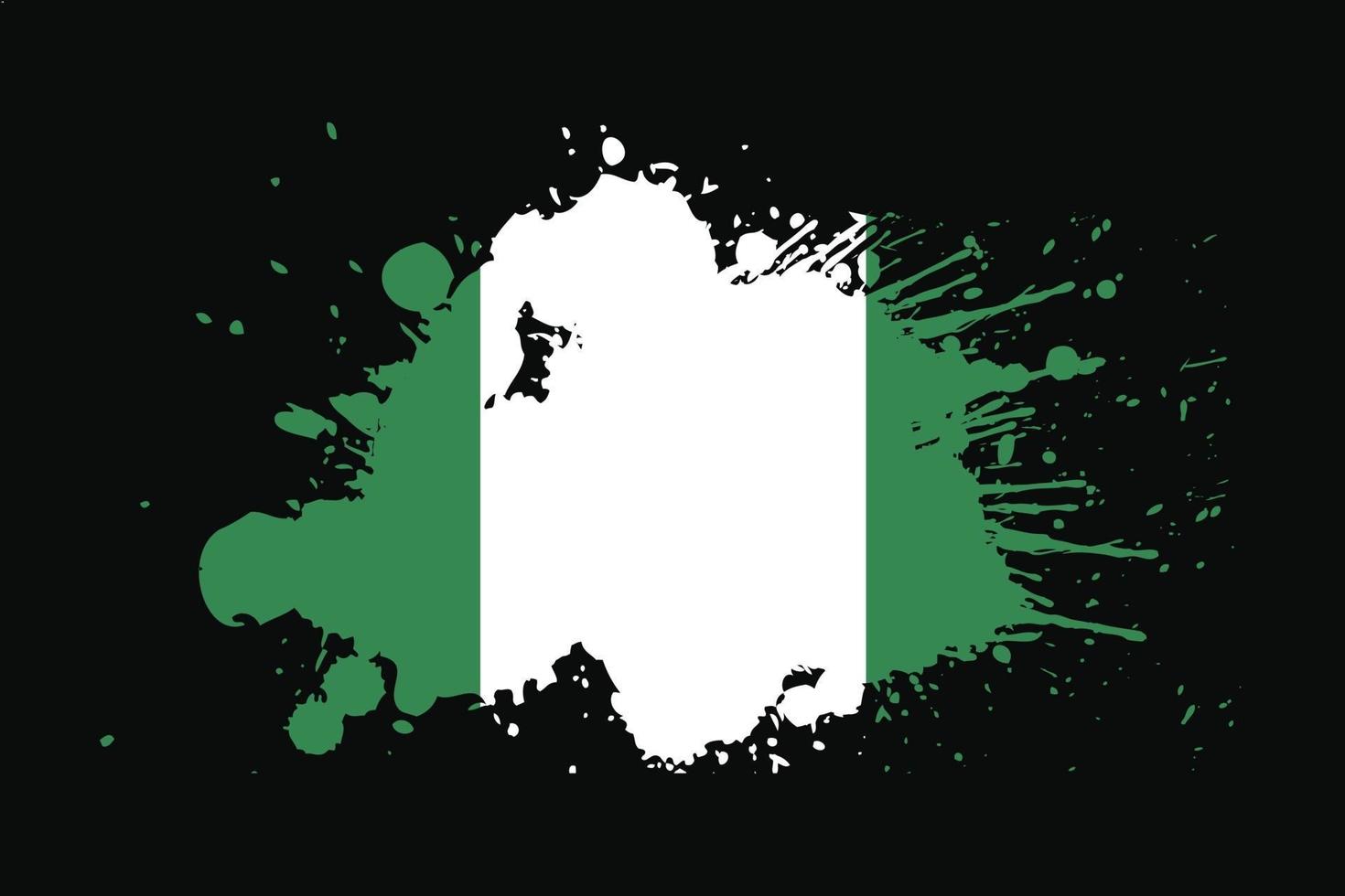 bandera de nigeria con diseño de efecto grunge vector