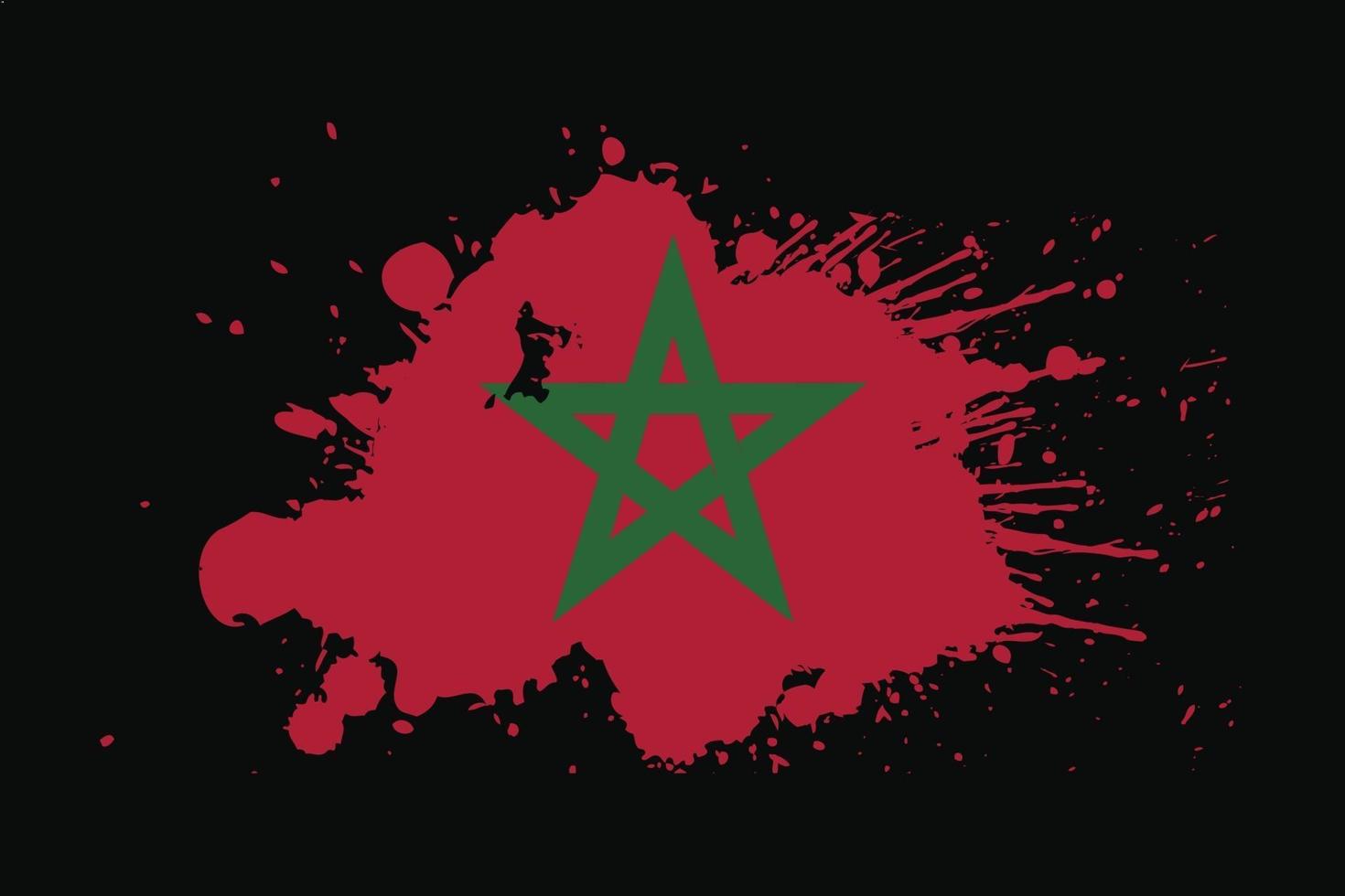 bandera de marruecos con diseño de efecto grunge vector