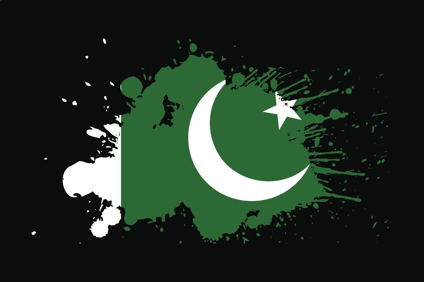 Pakistan Flag With Grunge Effect Design vector