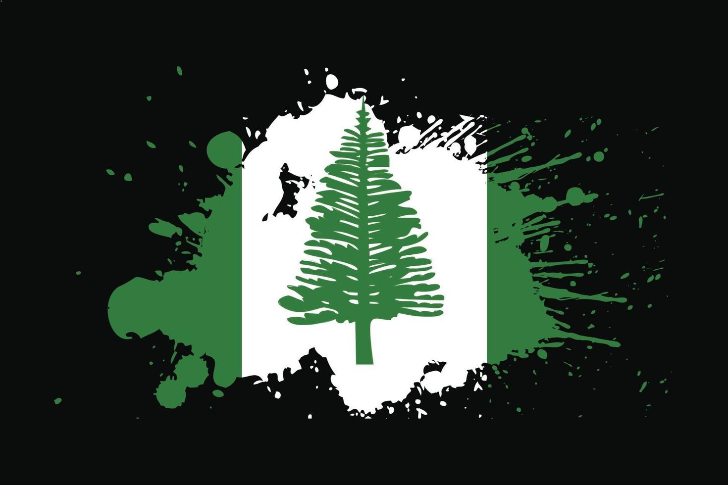 Norfolk Island Flag With Grunge Effect Design vector