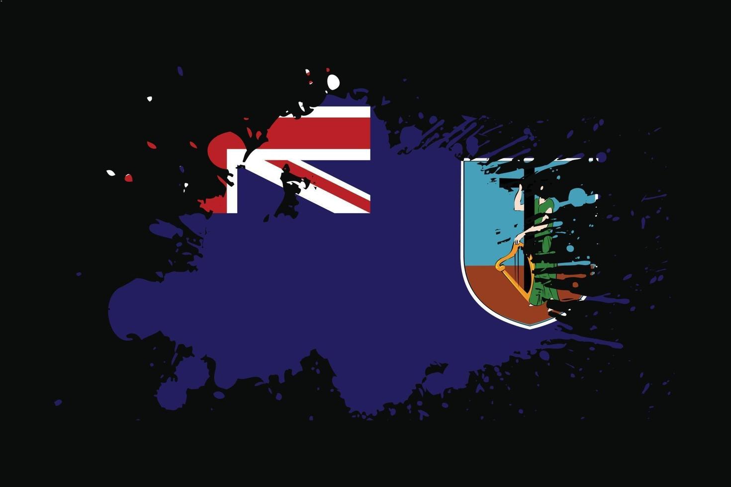 Montserrat Flag With Grunge Effect Design vector
