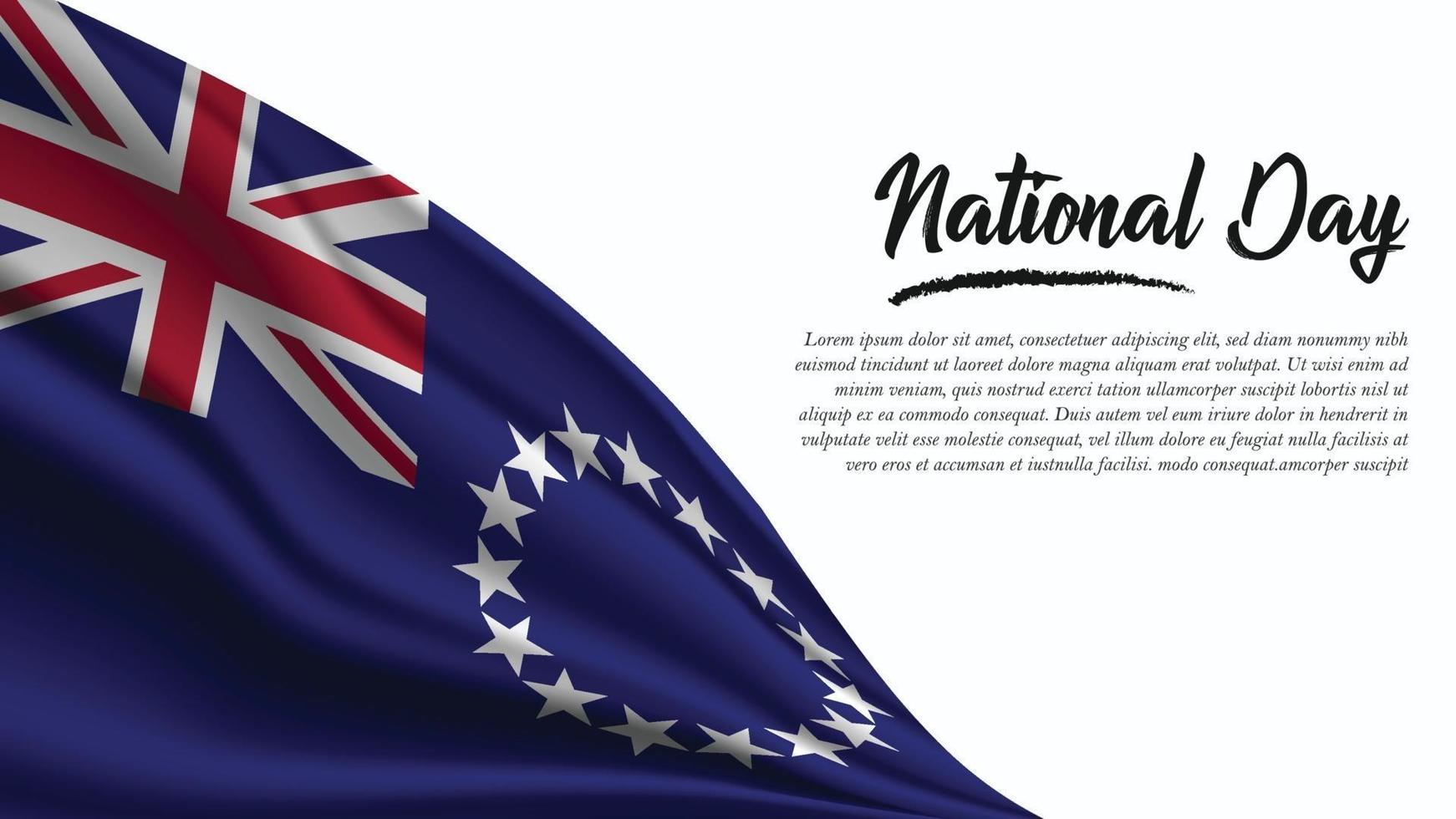 National Day Banner with Cook Island Flag background vector