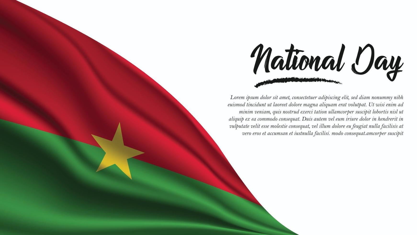 National Day Banner with Burkina Faso Flag background vector