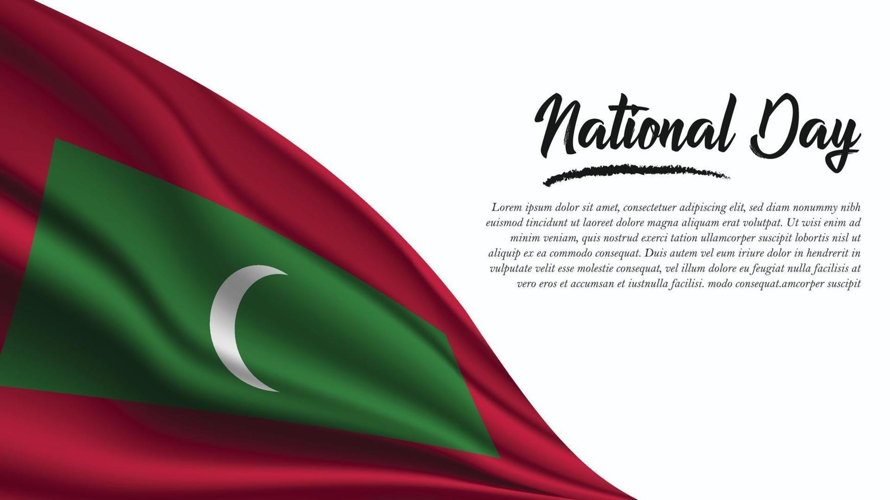 National Day Banner with Maldives Flag background vector