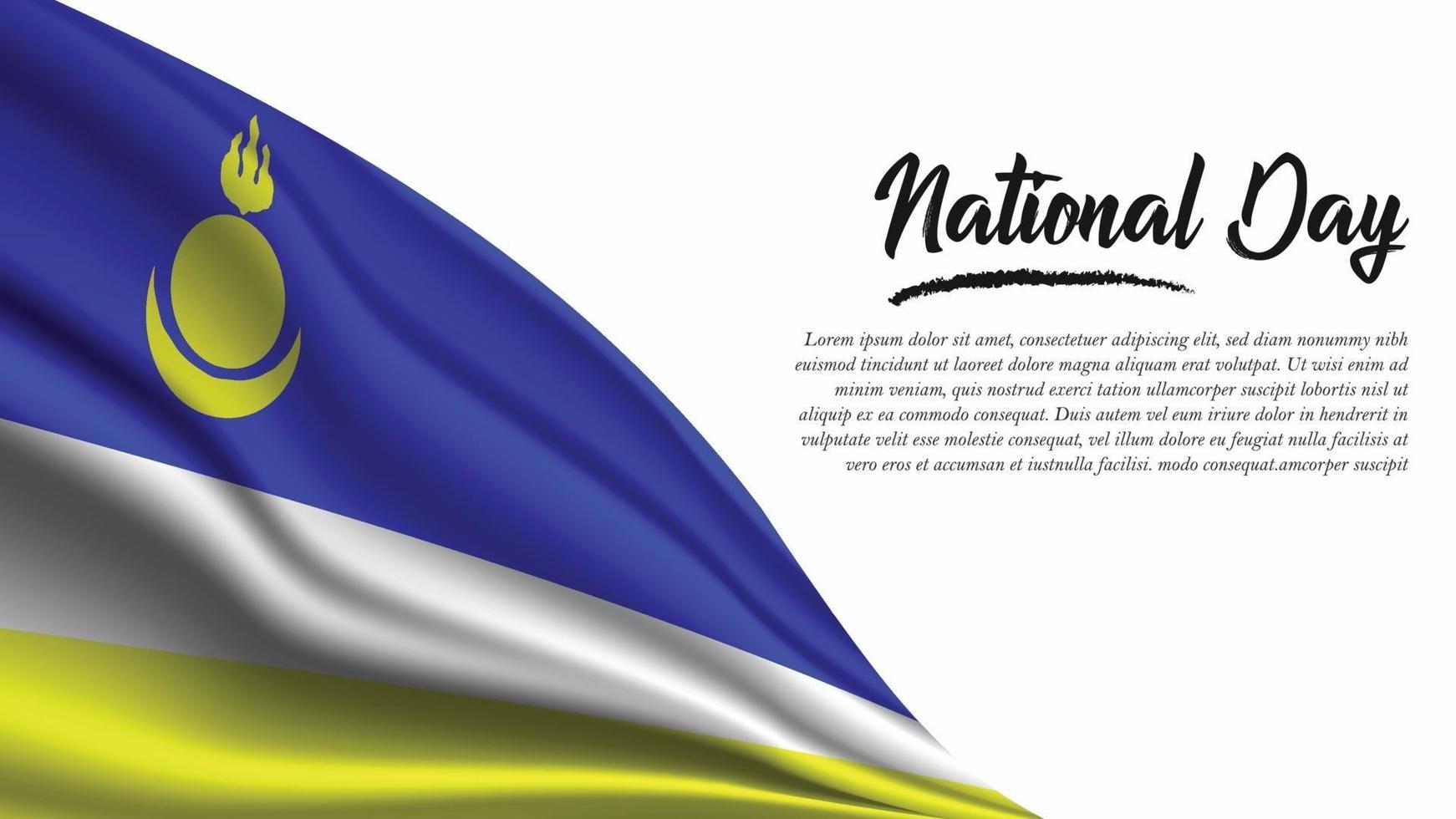 National Day Banner with Buryatia Flag background vector