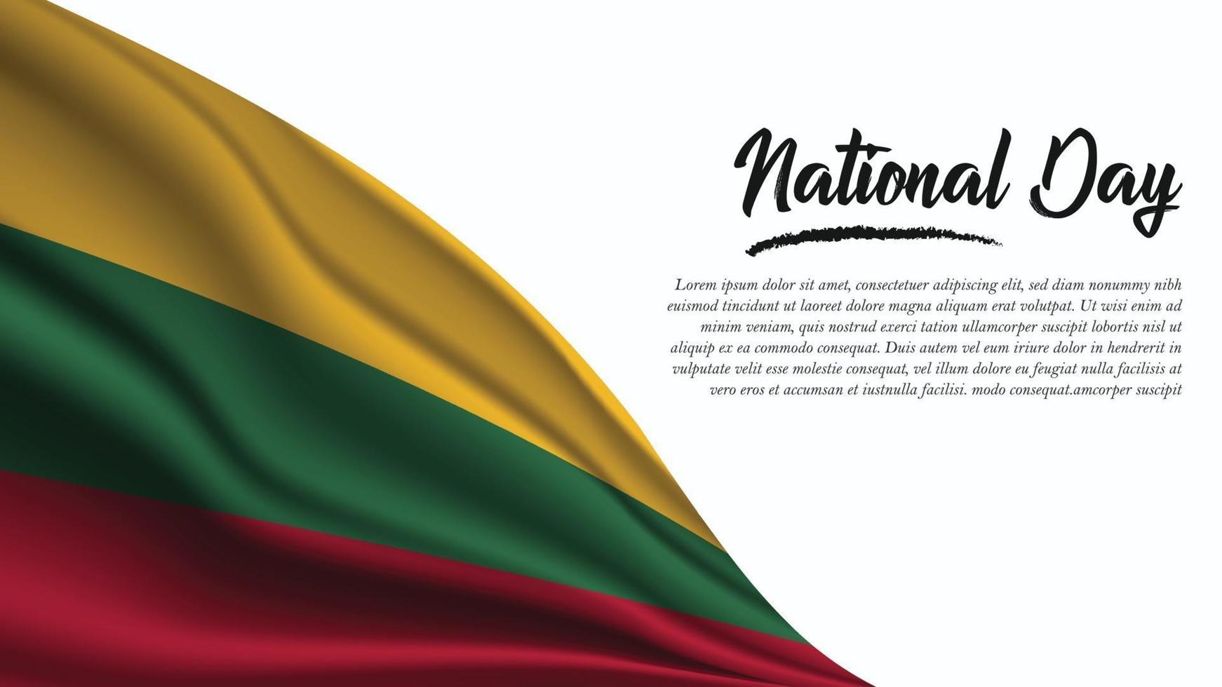 National Day Banner with Lithuania Flag background vector