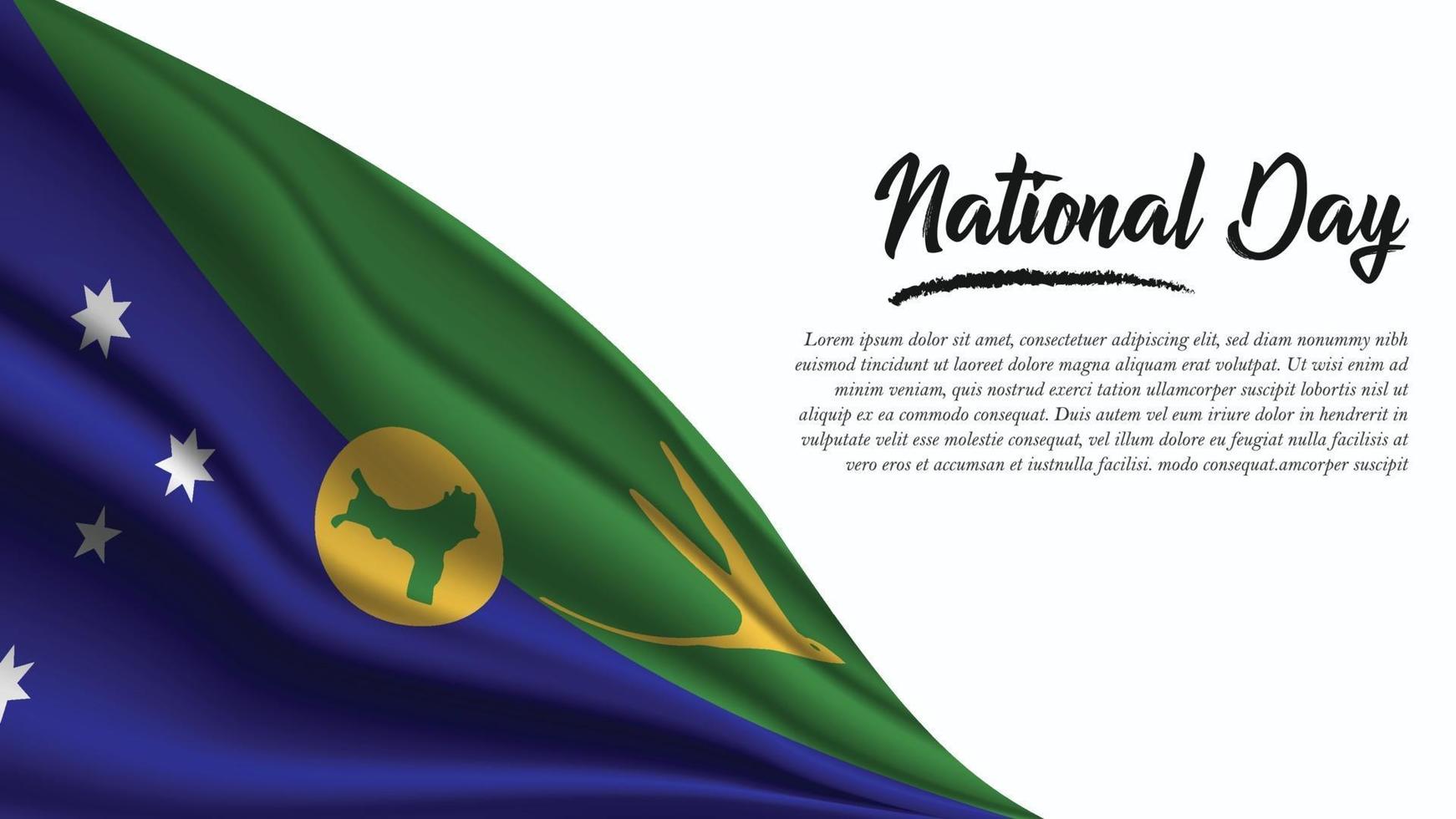banner del día nacional con fondo de bandera de las islas de navidad vector