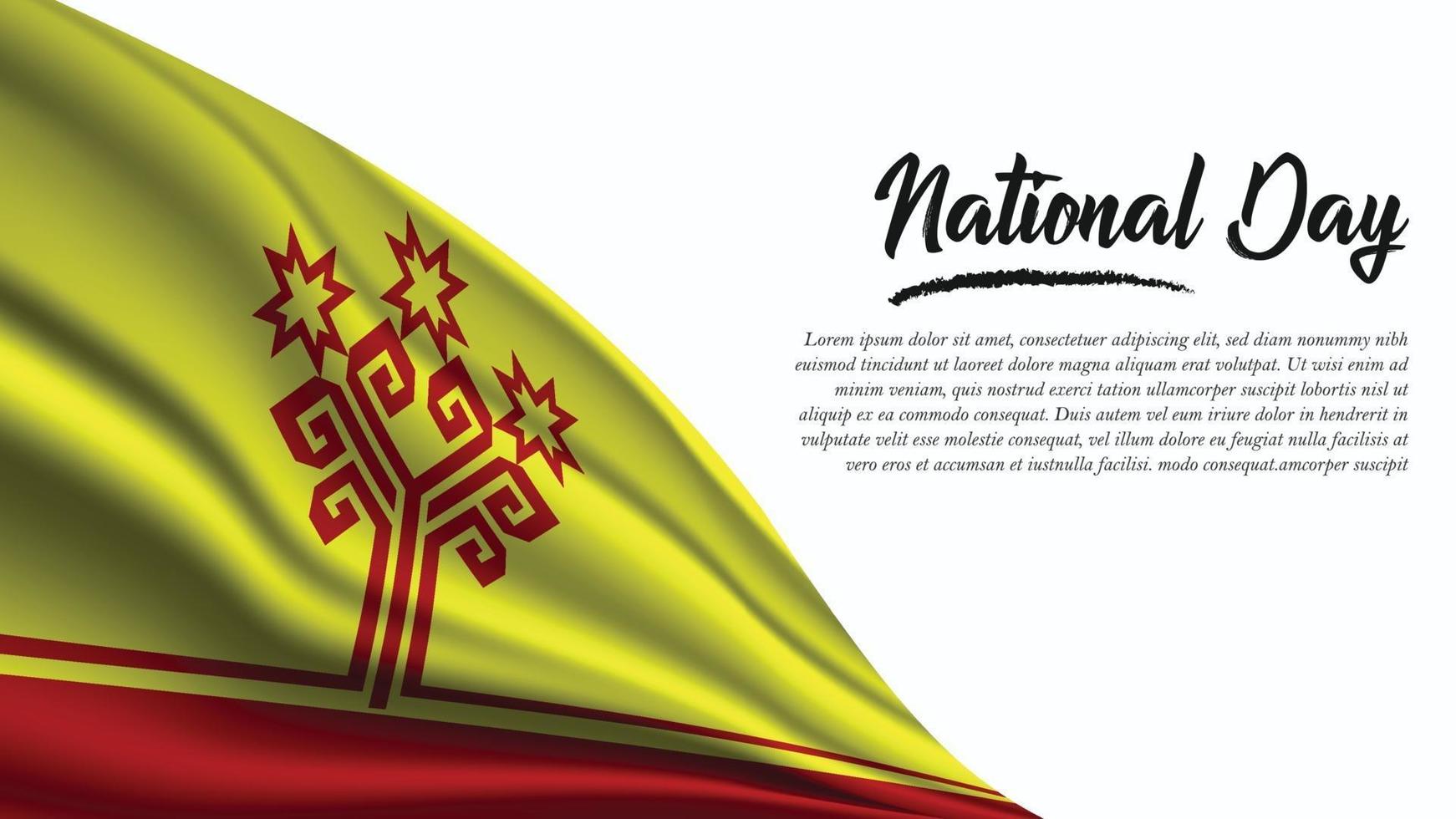 National Day Banner with Chuvashia Flag background vector