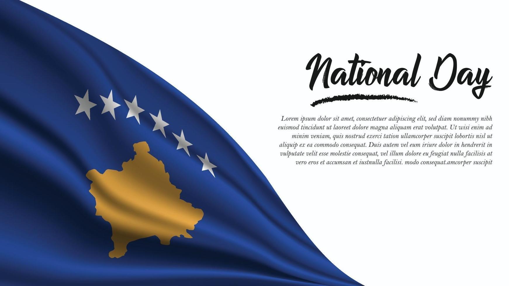 National Day Banner with Kosovo Flag background vector