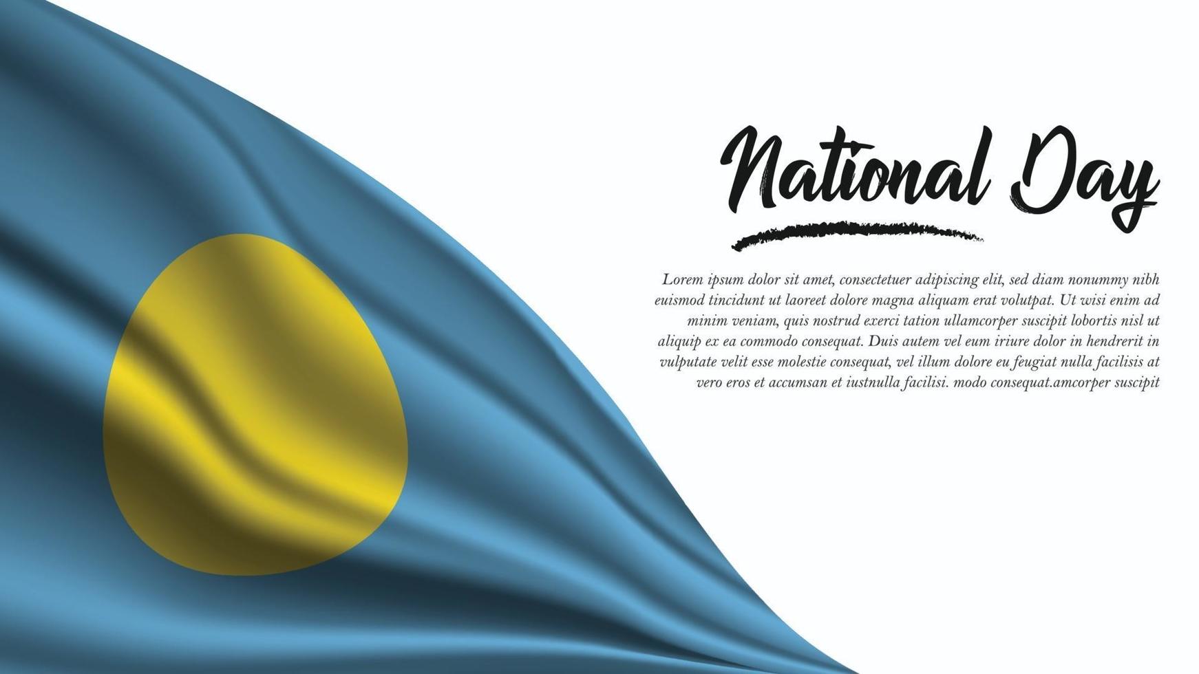 National Day Banner with Palau Flag background vector