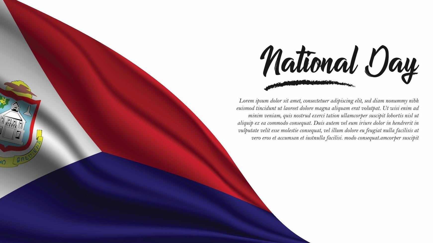National Day Banner with Saint Martin Flag background vector