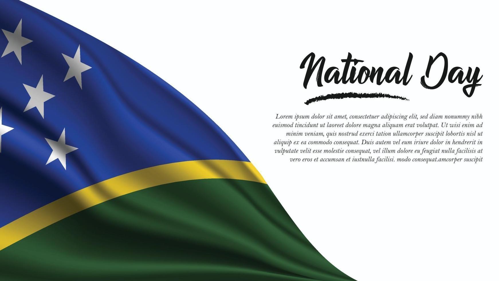 National Day Banner with Solomon Islands Flag background vector