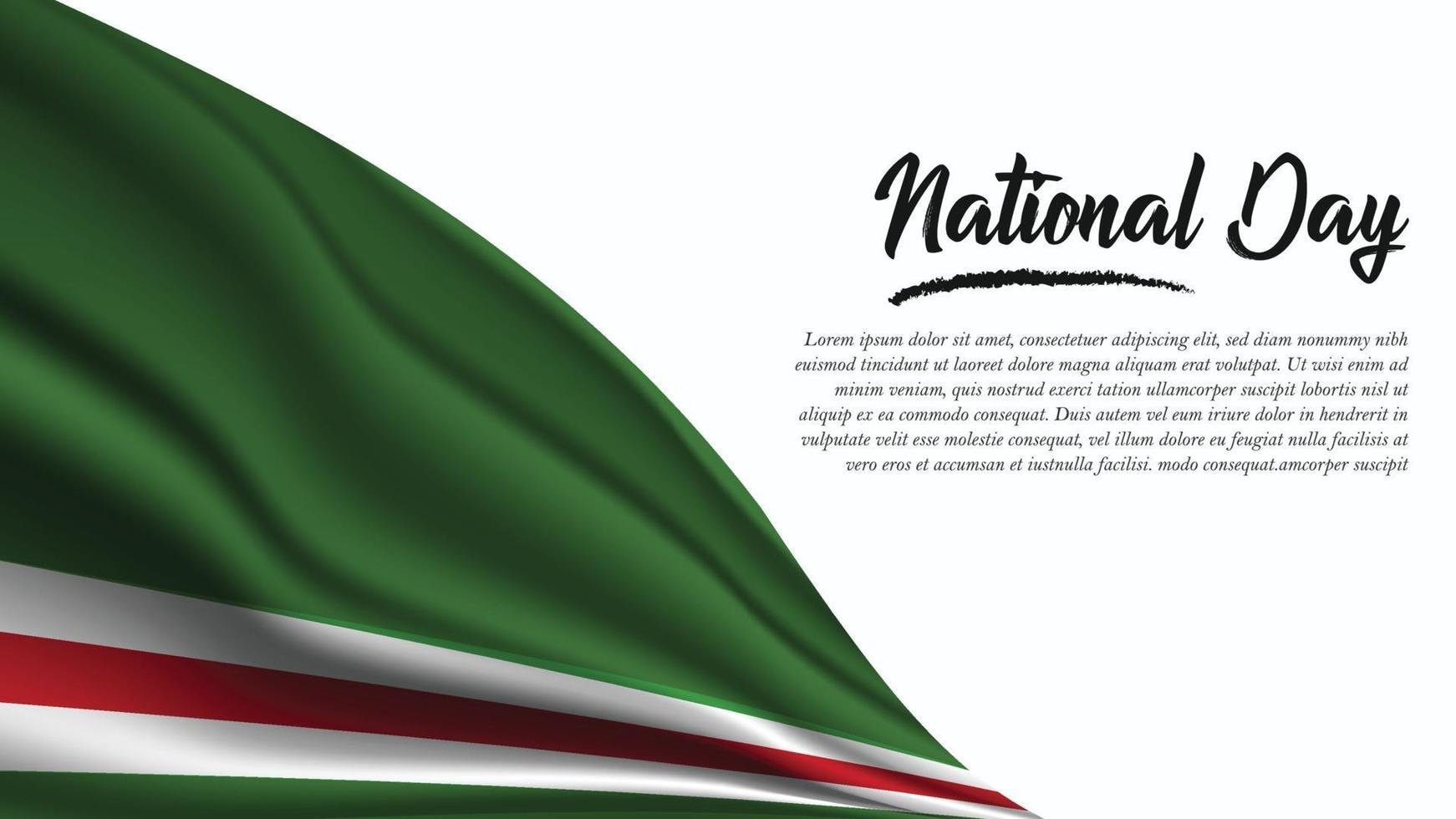 National Day Banner with Chechen Republic Of Lchkeria Flag background vector