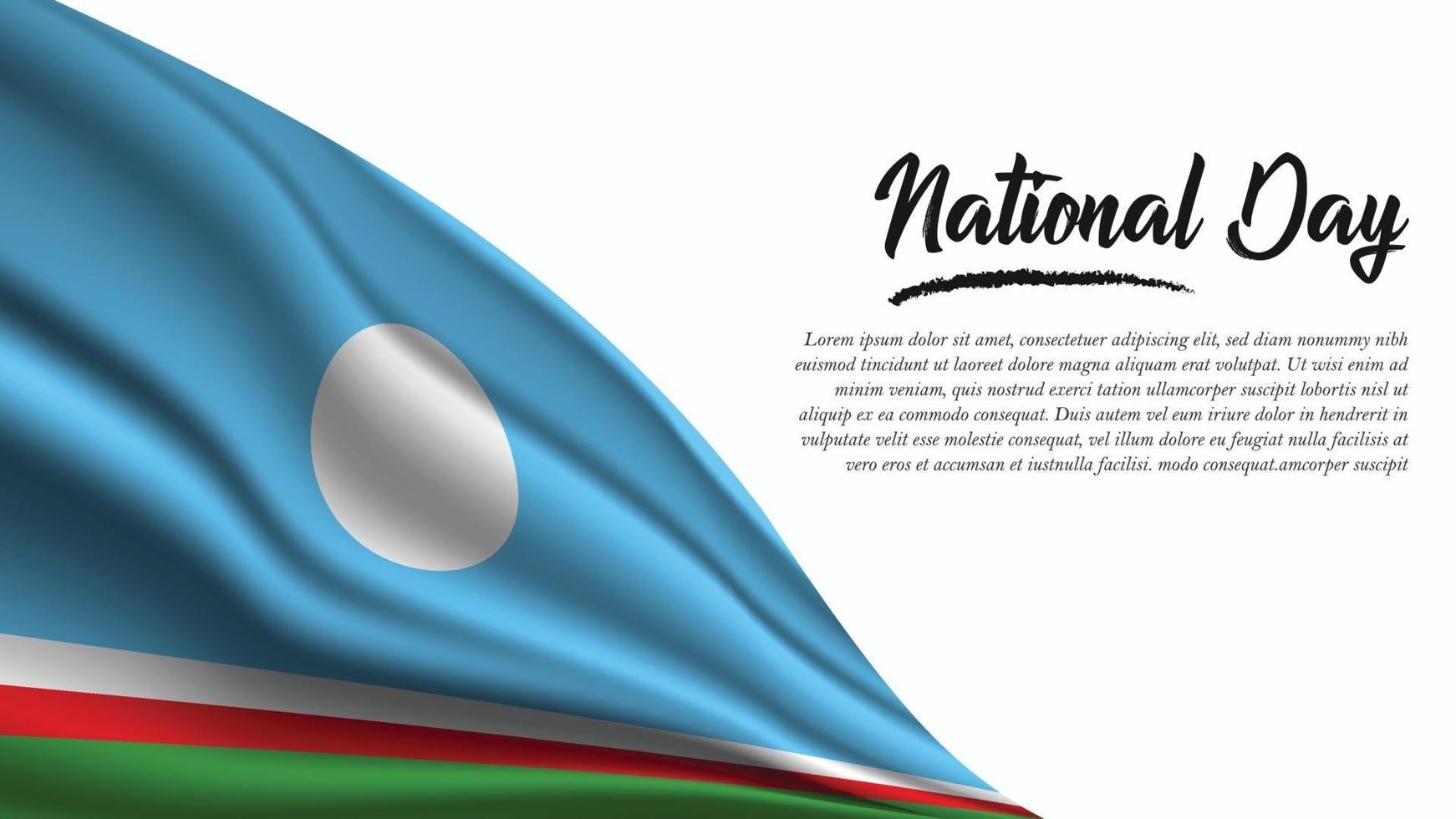 National Day Banner with Sakha Republic Flag background vector