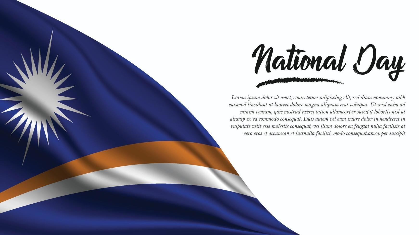 National Day Banner with Marshall Islands Flag background vector