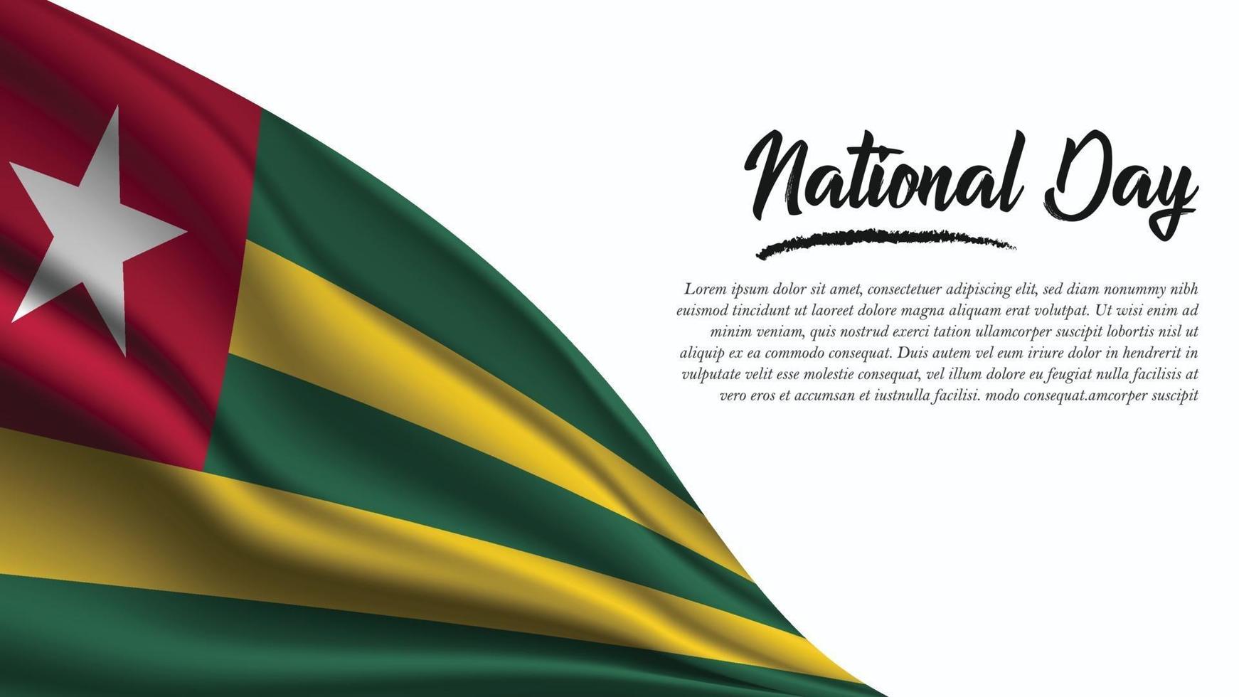 National Day Banner with Togo Flag background vector