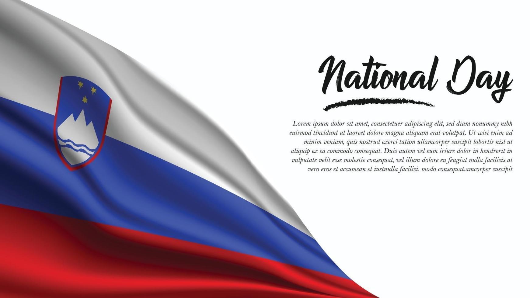 National Day Banner with Slovenia Flag background vector