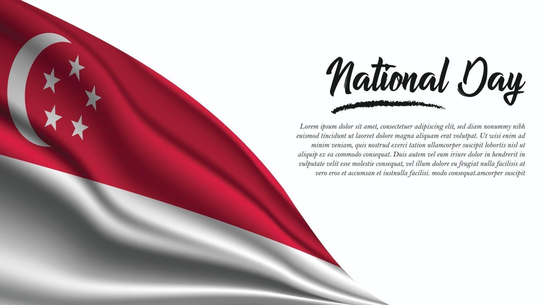 National Day Banner with Singapore Flag background vector