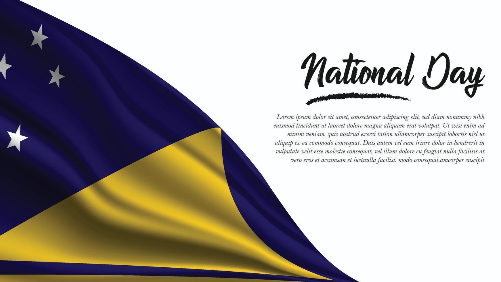 National Day Banner with Tokelau Flag background vector