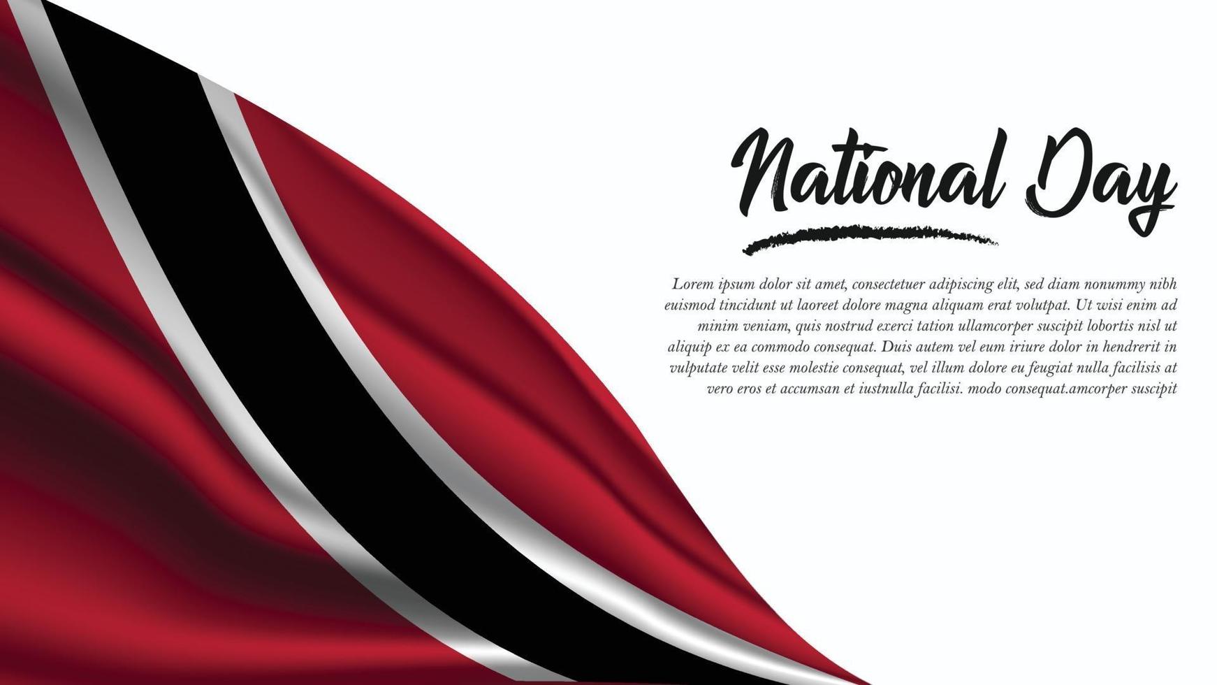 National Day Banner with Trinidad and Tobago Flag background vector