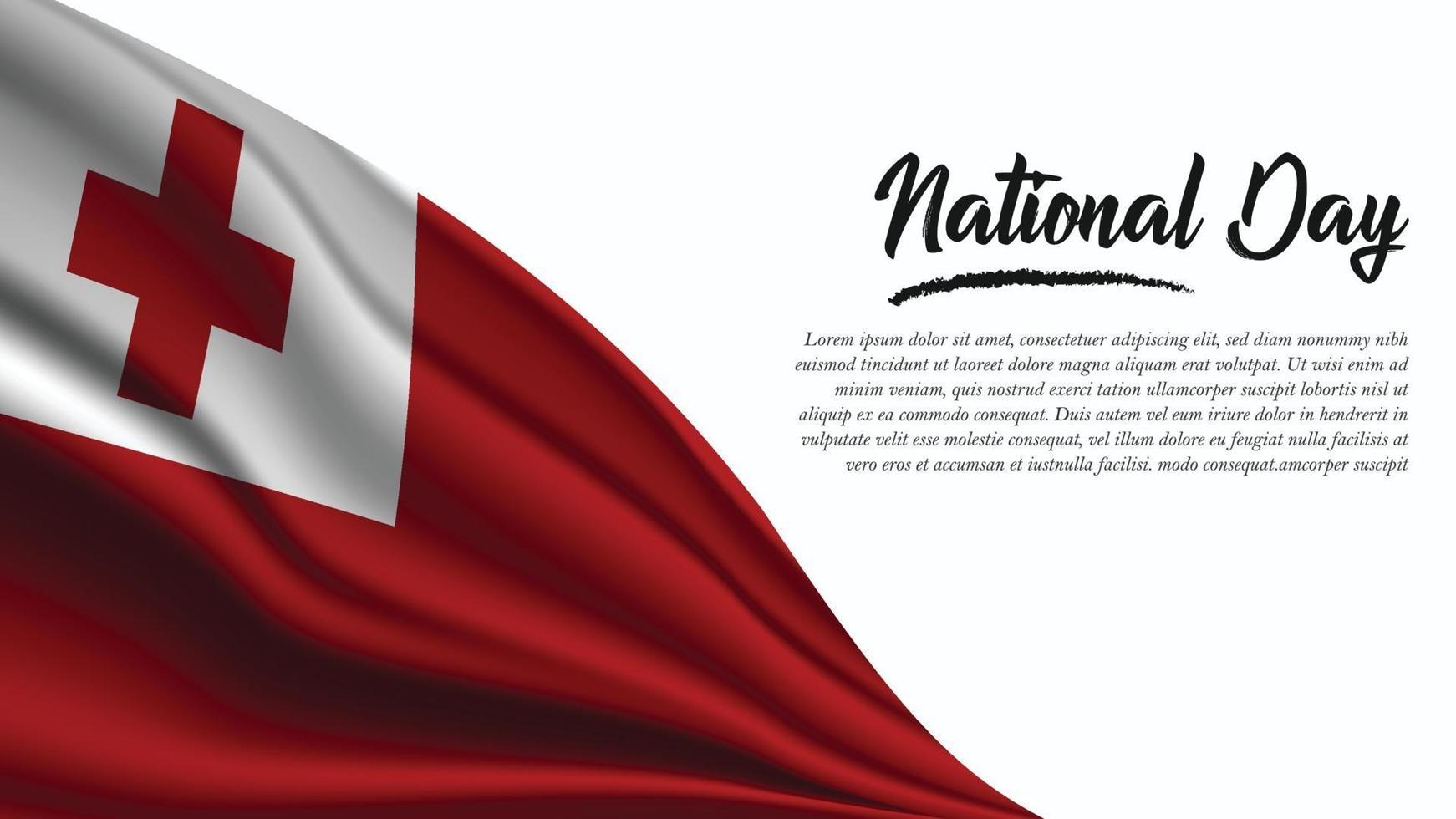 National Day Banner with Tonga Flag background vector