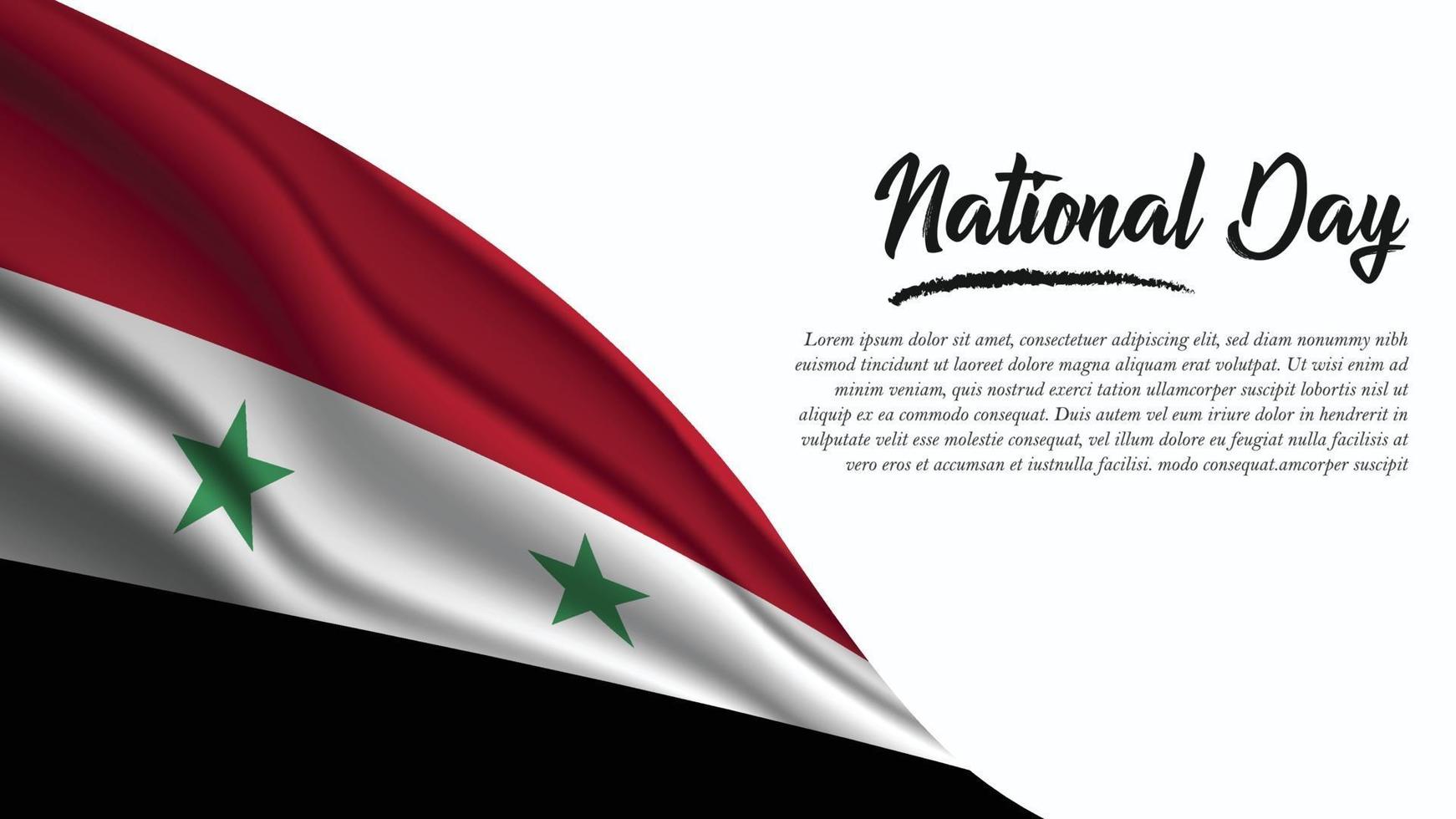 National Day Banner with Syria Flag background vector