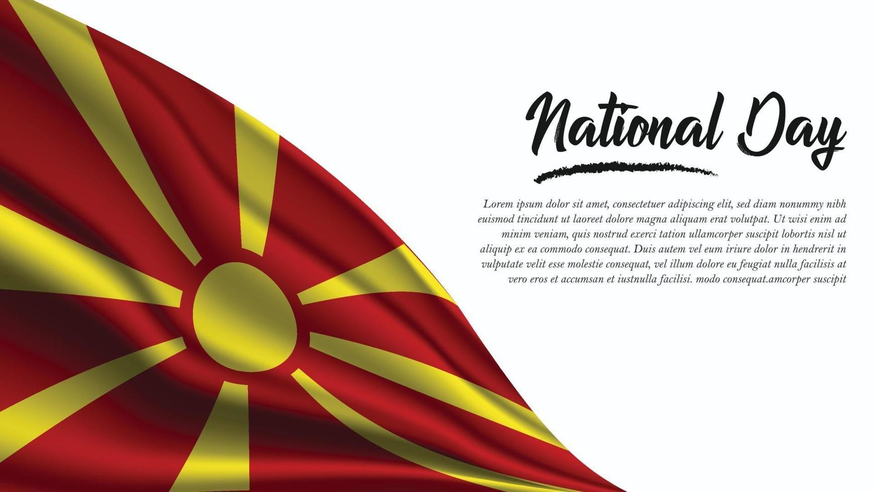 banner del día nacional con fondo de bandera de macedonia vector